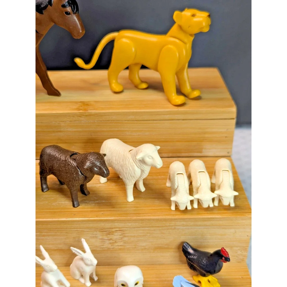 Playmobil Mixed Animals Lot Zebra Horse Deer Tapir Sheep Goat Figure 27pcs